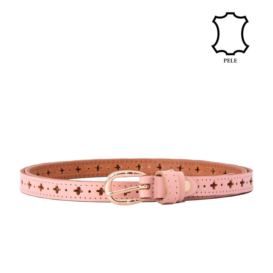 Ceinture en cuir fin avec trèfles