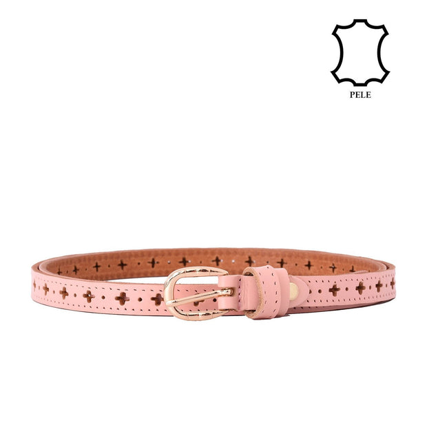 Ceinture en cuir fin avec trèfles
