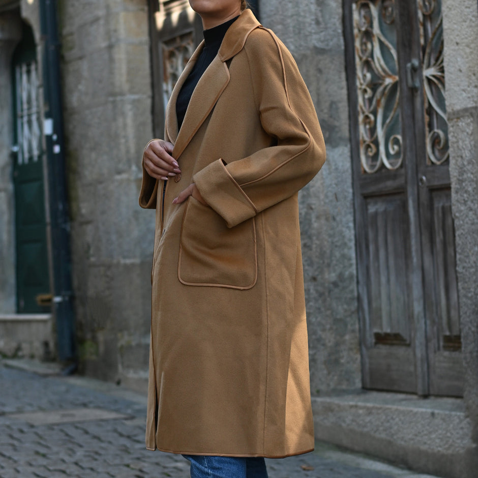 Manteau 100% laine longue