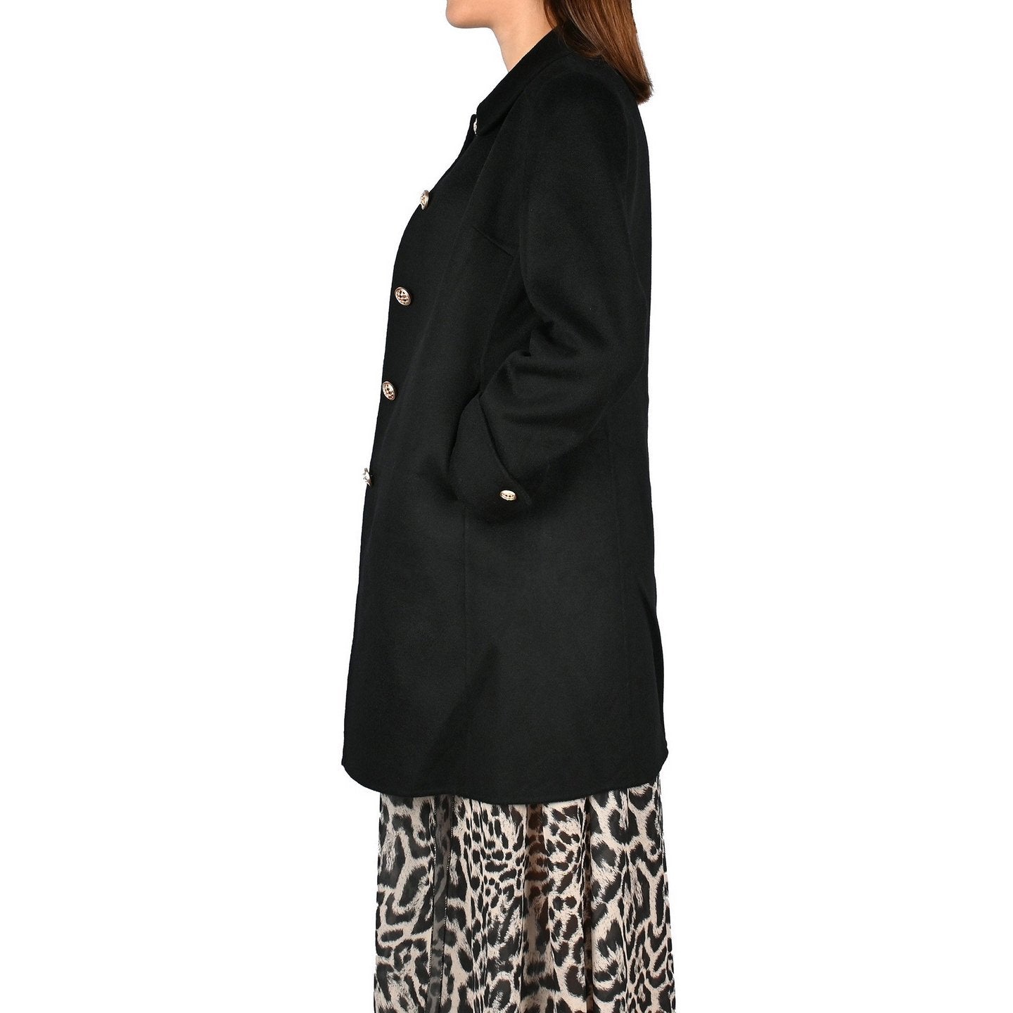 Veste 100% laine avec boutons doré