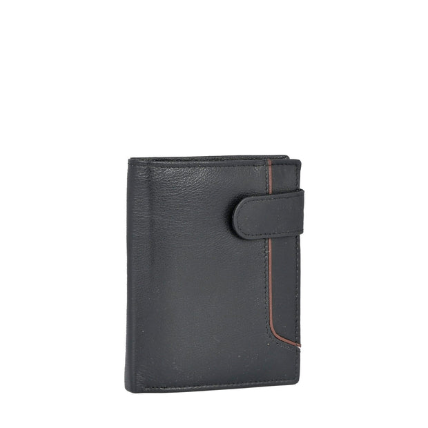 Portefeuille homme en cuir avec bouton