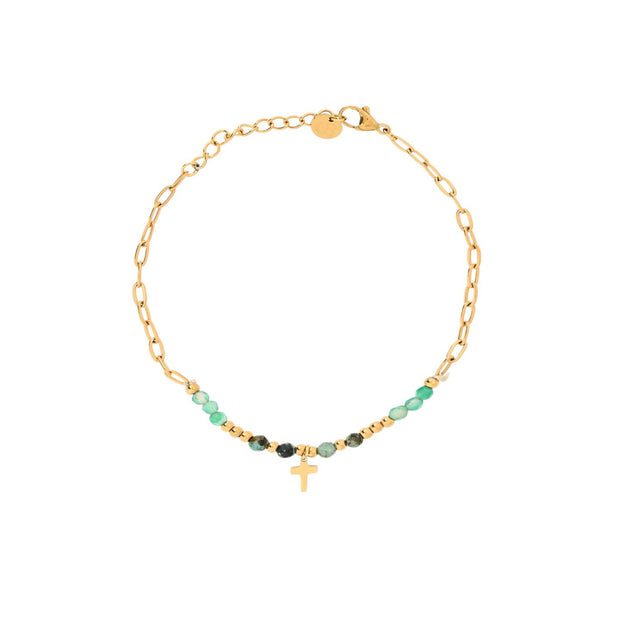 Bracelet Alba en acier avec pierres croix