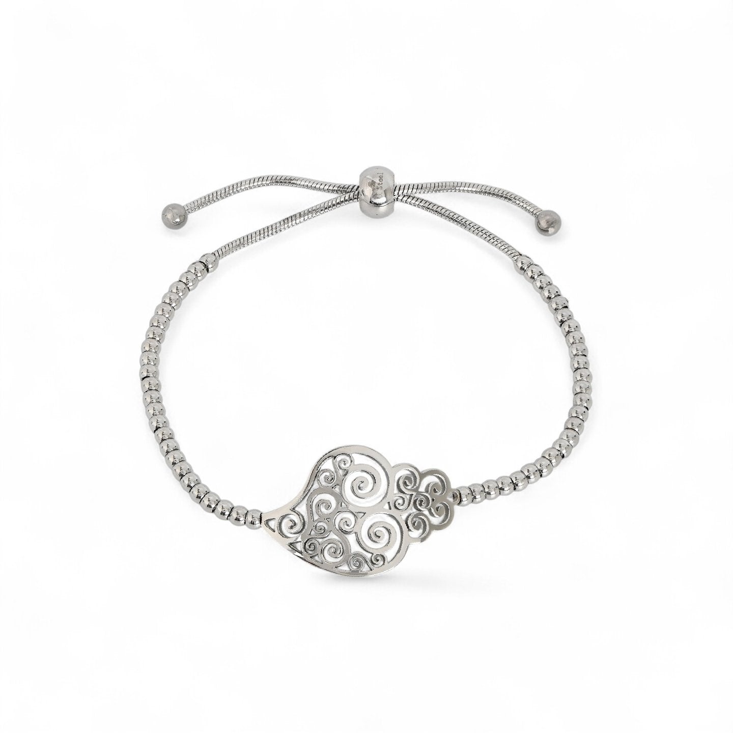 Bracelet réglable en acier coração de viana Aria