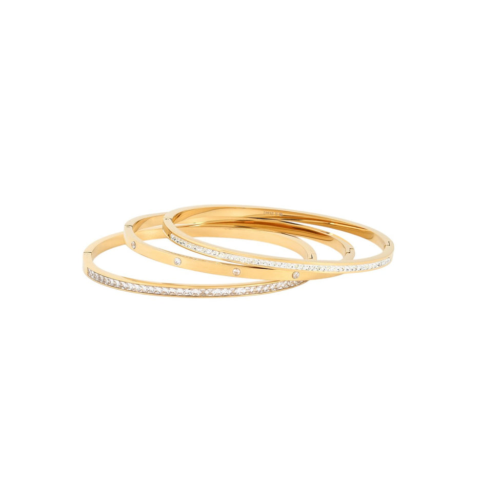 Ensemble bracelet Esmée rigide acier brillants