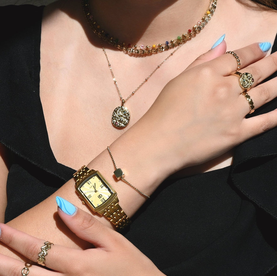 Bracelet Alba réglable en acier carré