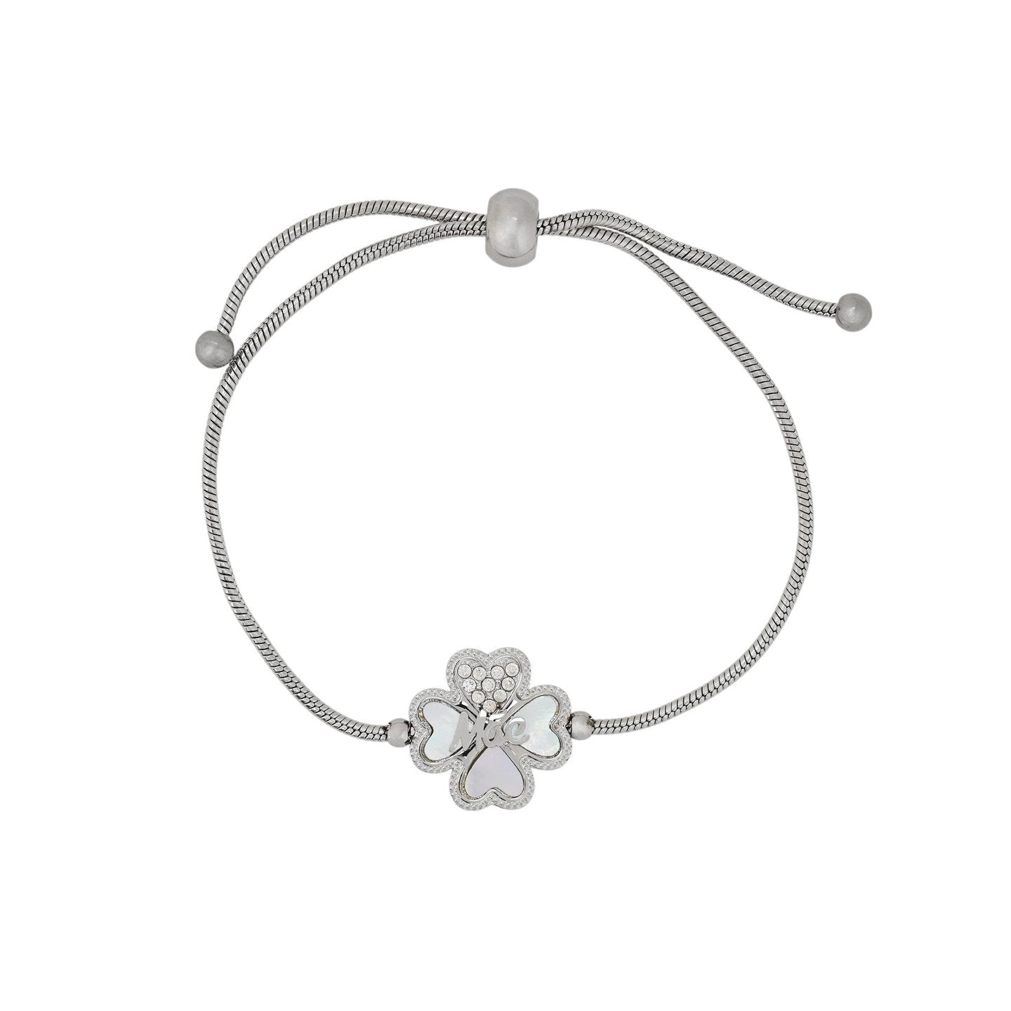 Bracelet Esmée réglable en acier mãe trèfle