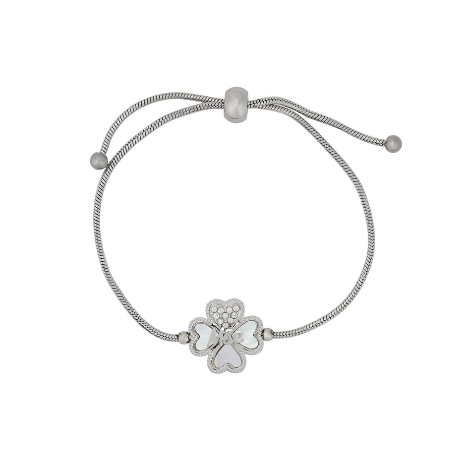 Bracelet Esmée réglable en acier mãe trèfle