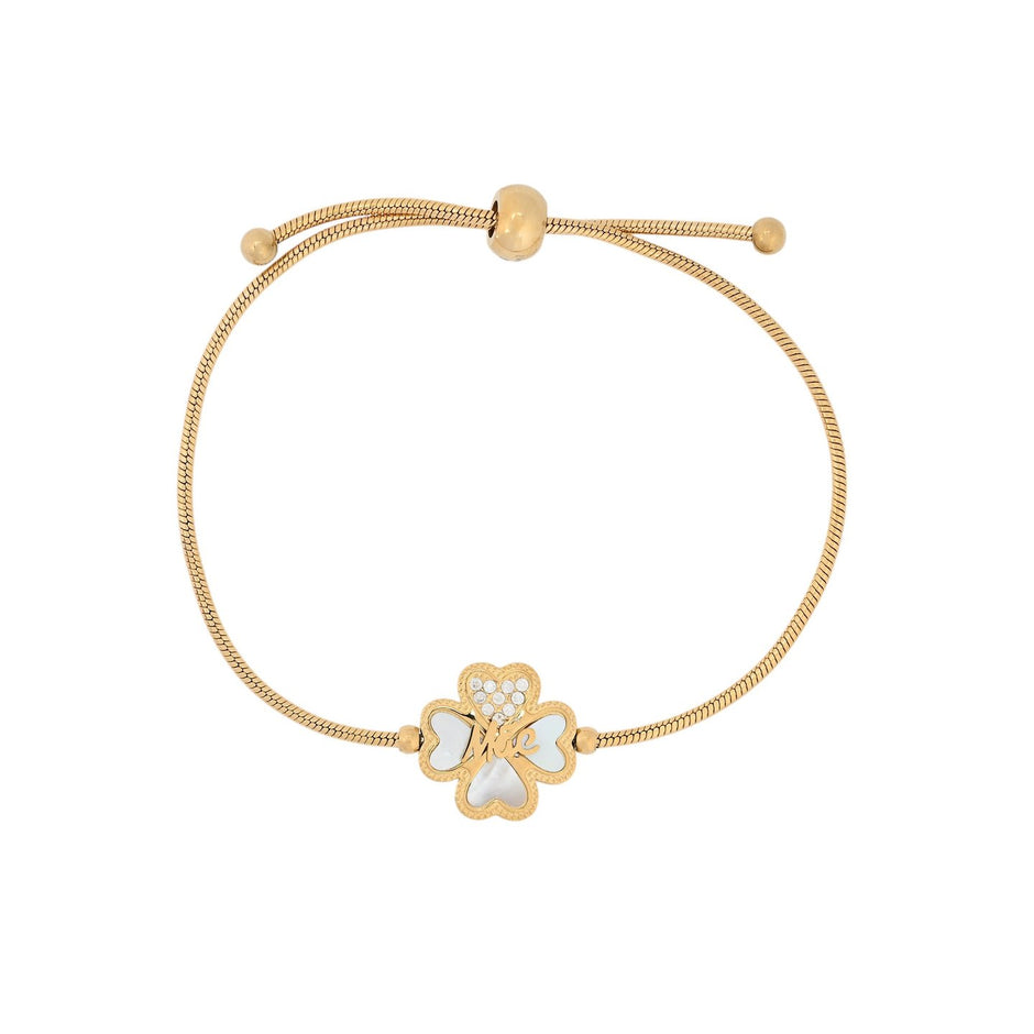 Bracelet Esmée réglable en acier mãe trèfle