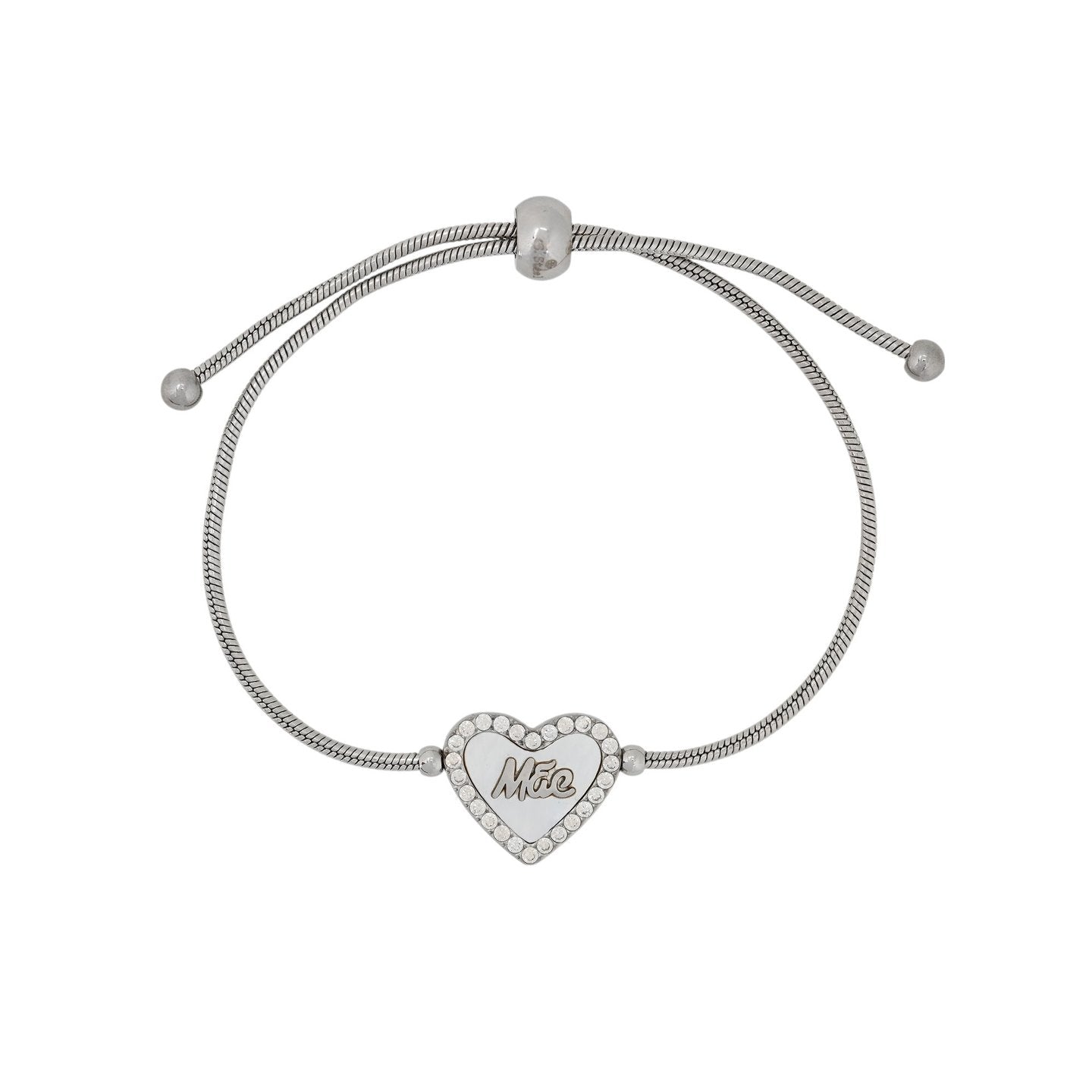 Bracelet Alba réglable en acier mãe cœur