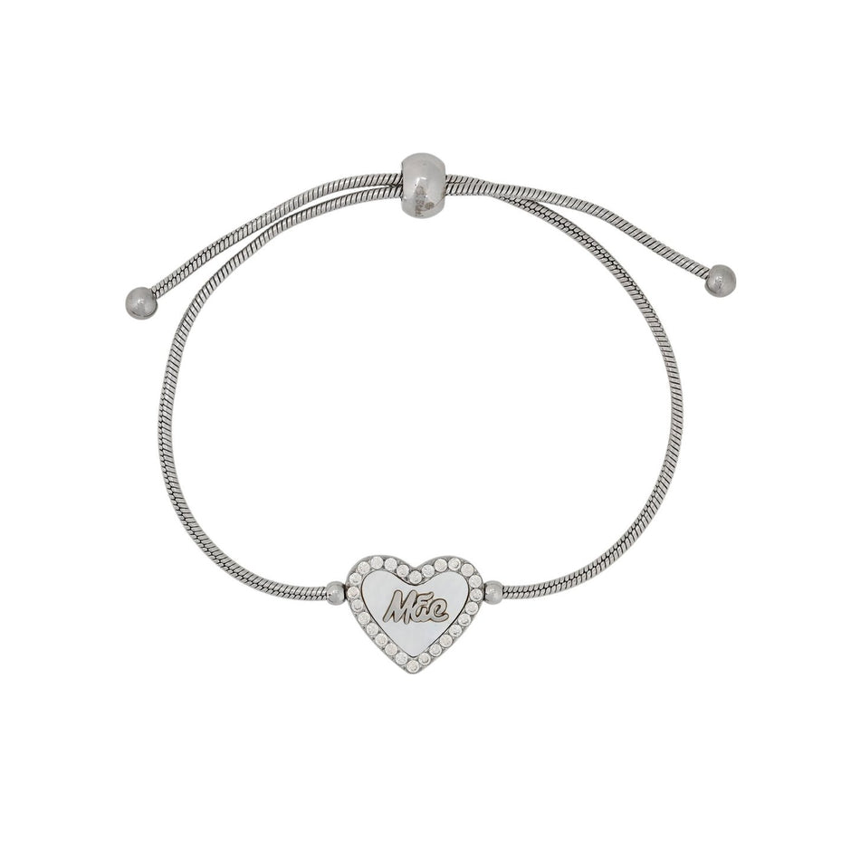 Bracelet Alba réglable en acier mãe cœur