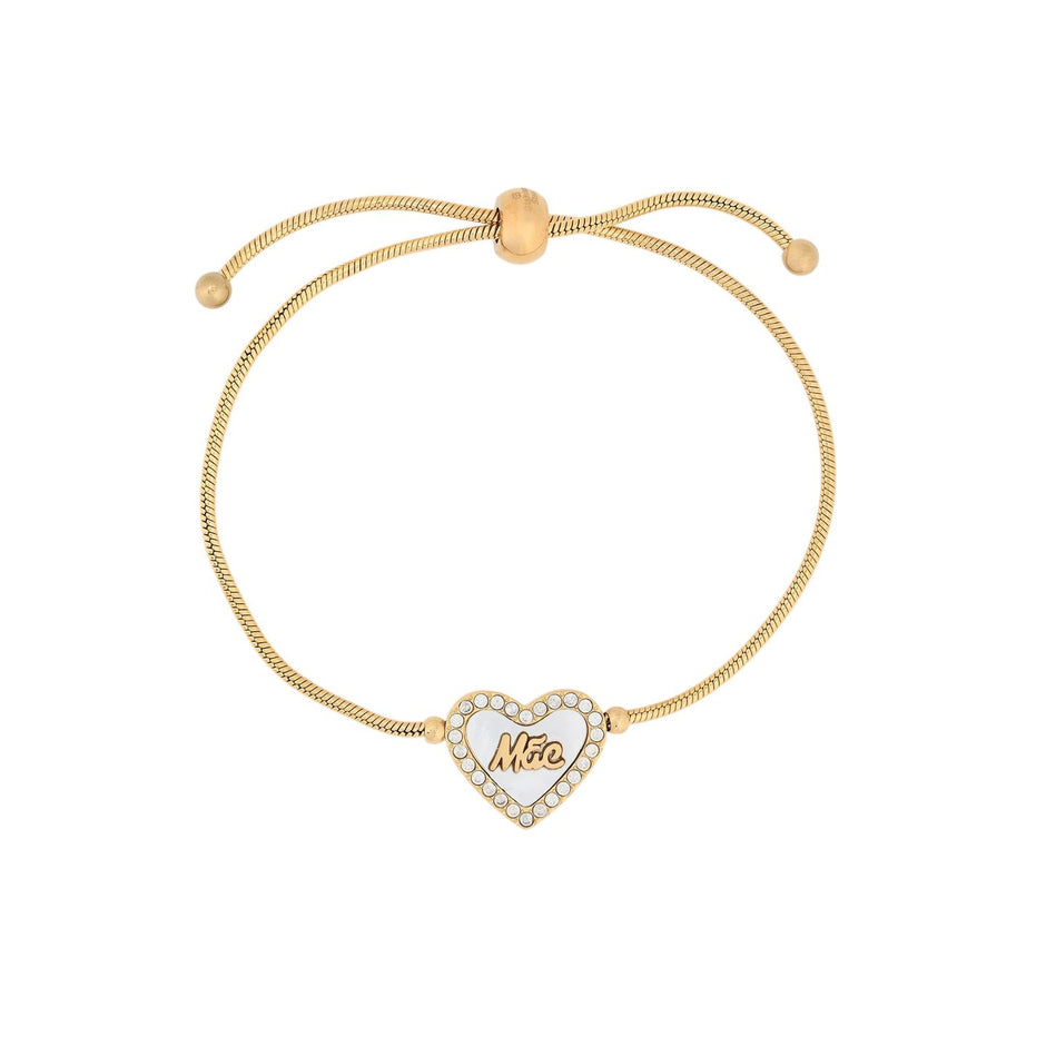 Bracelet Alba réglable en acier mãe cœur