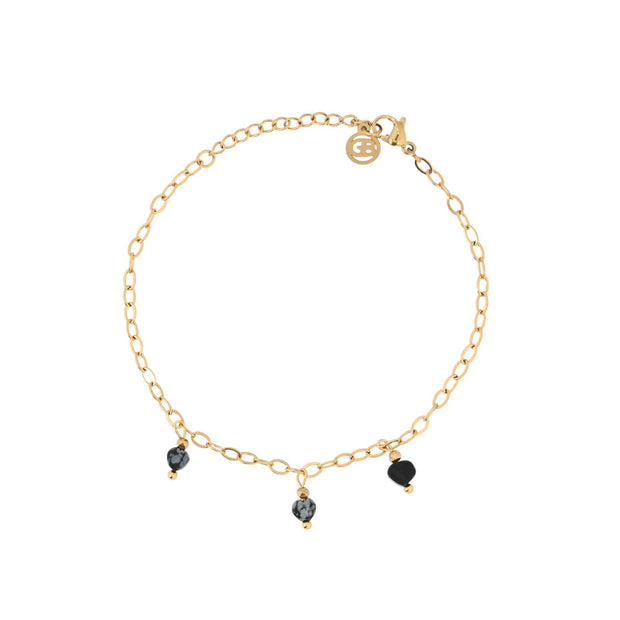 Ensemble bracelet Alba en acier ovale noir