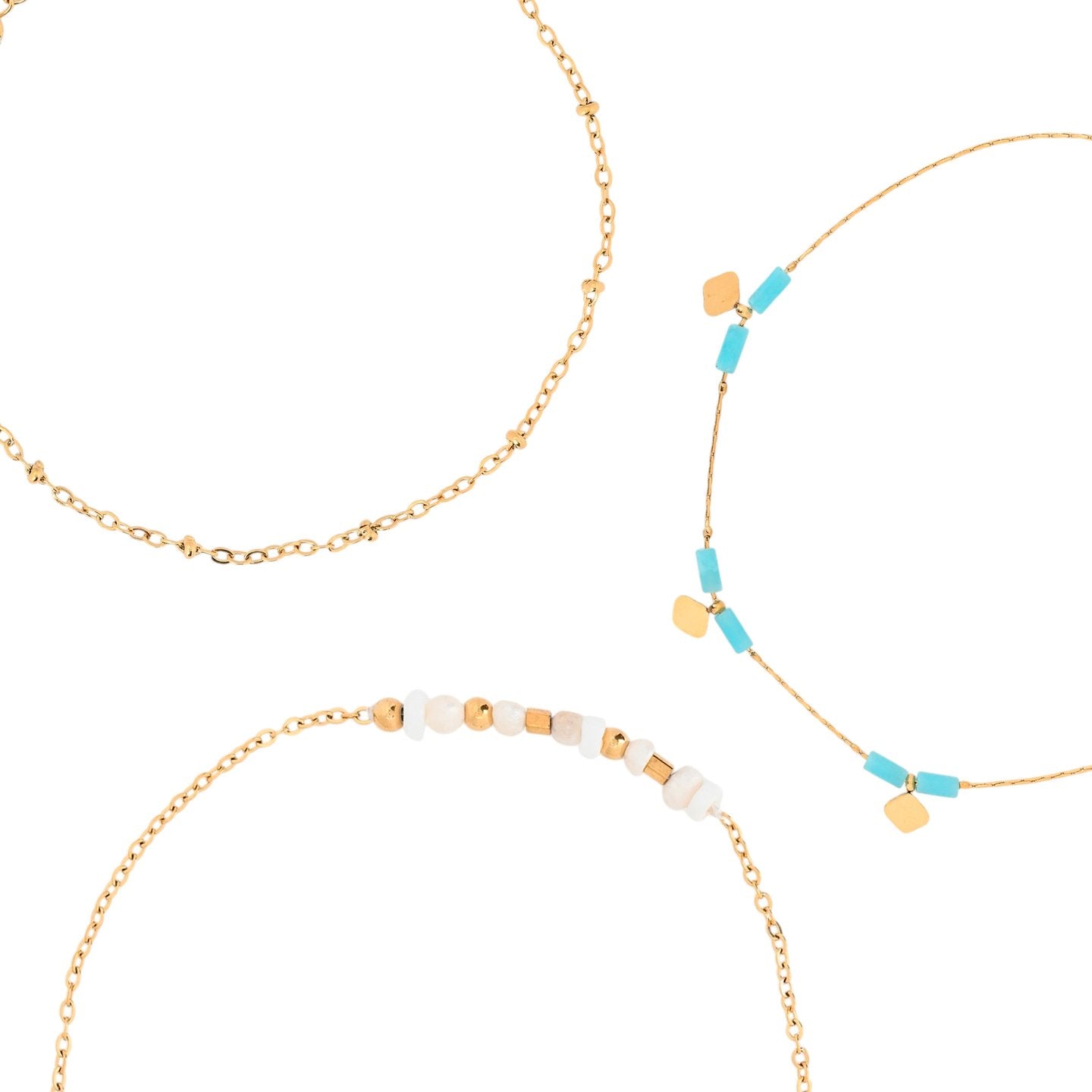 Ensemble Alba bracelet en acier pendentifs