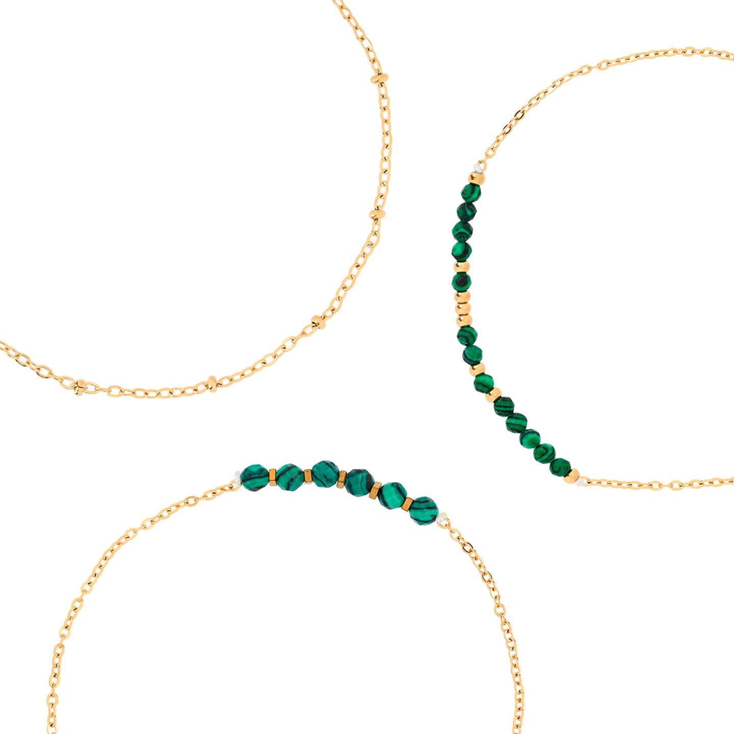 Ensemble bracelet Alba en acier verts