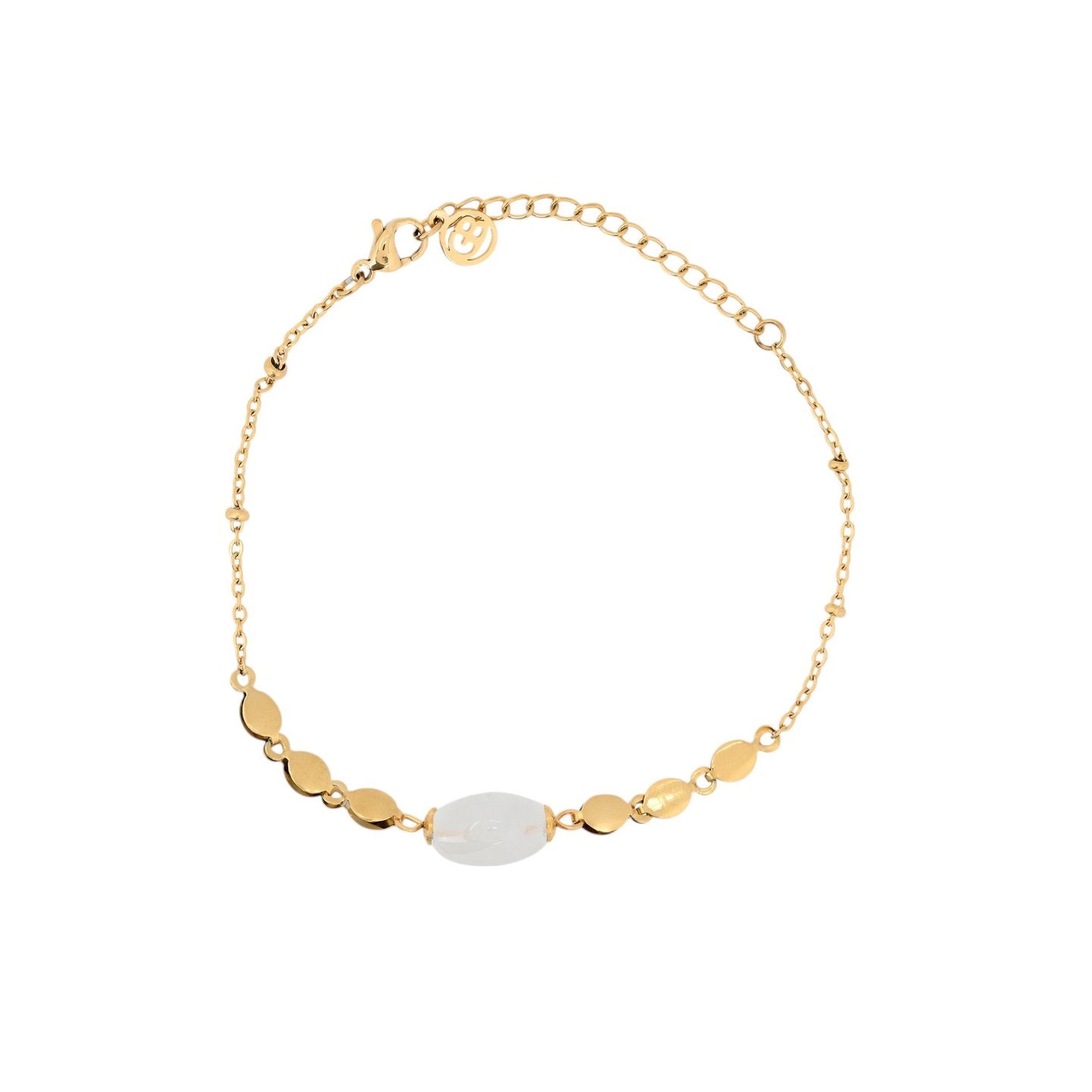 Bracelet Esmée en acier pierre rond