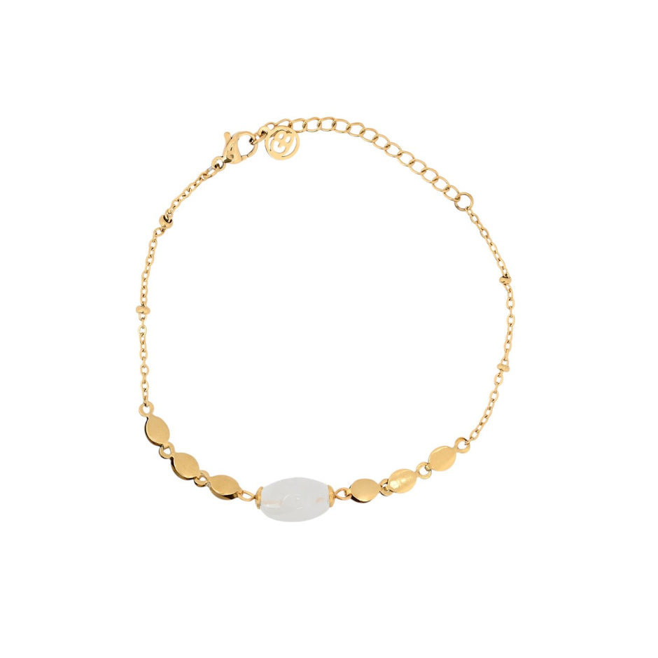 Bracelet Esmée en acier pierre rond