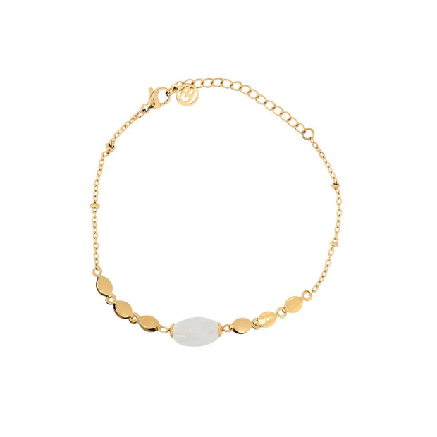 Bracelet Esmée en acier pierre rond