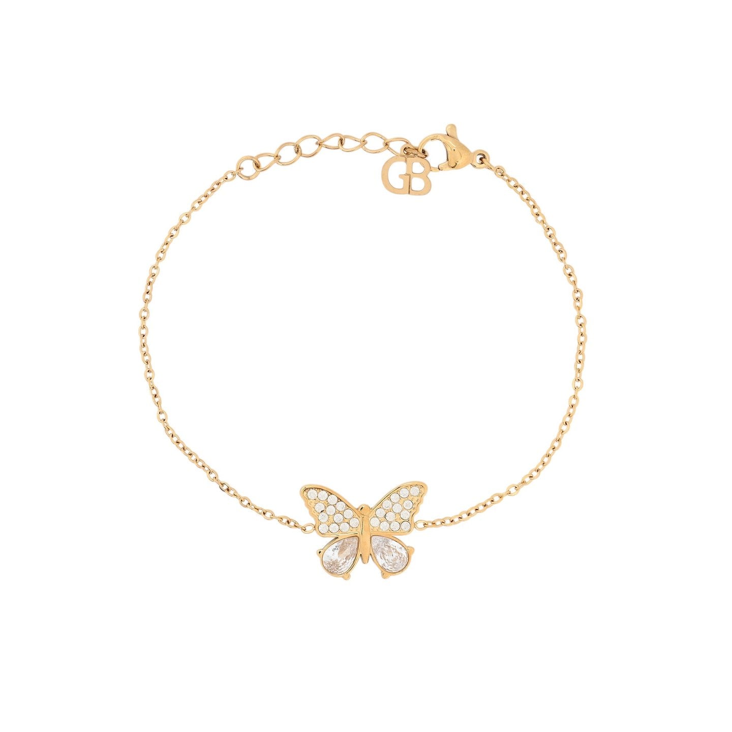 Bracelet Alba en acier ovale papillon