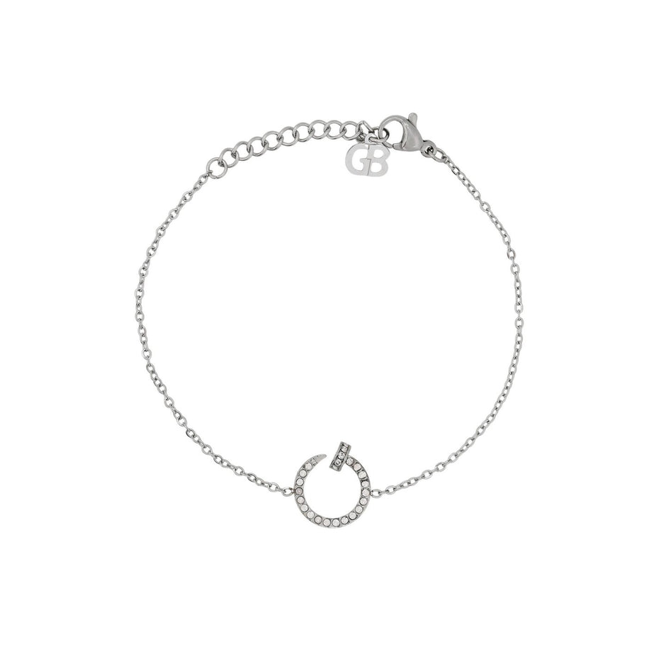 Bracelet Alba acier avec zircones clou