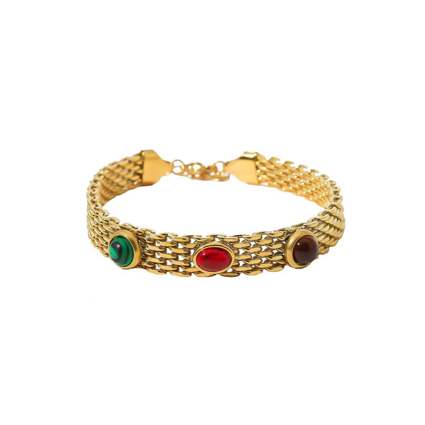 Bracelet Esmée en acier irrégulier pierre