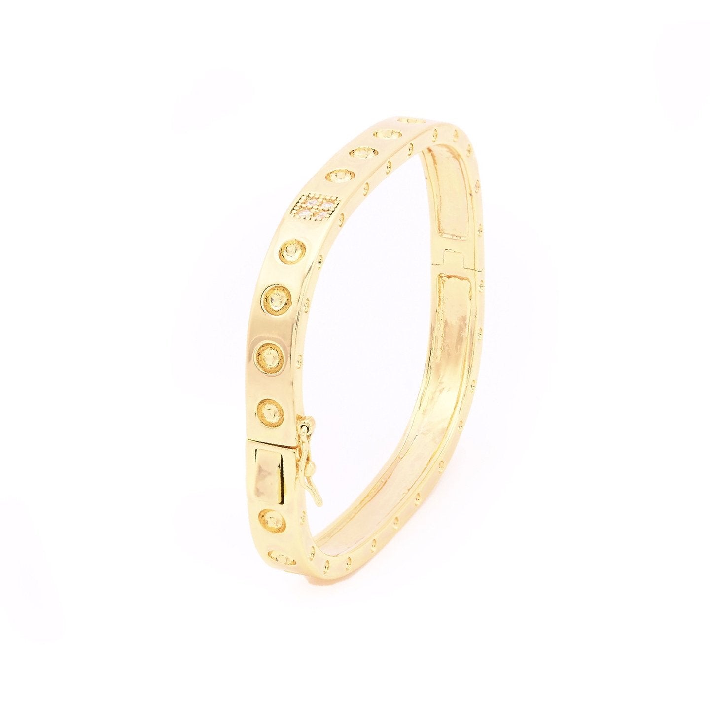 Bracelet rigide semi précieuse carré Luna