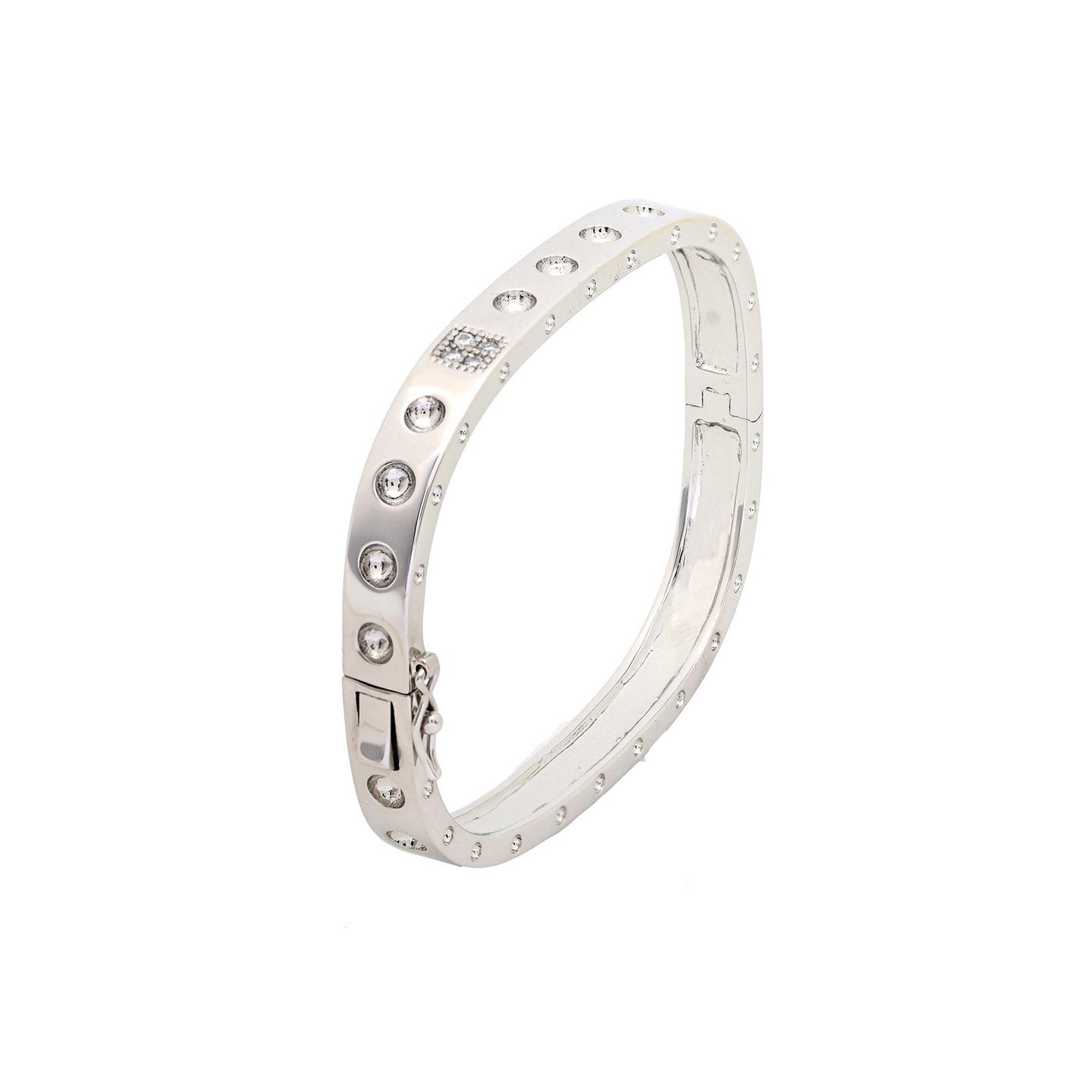 Bracelet rigide semi précieuse carré Luna