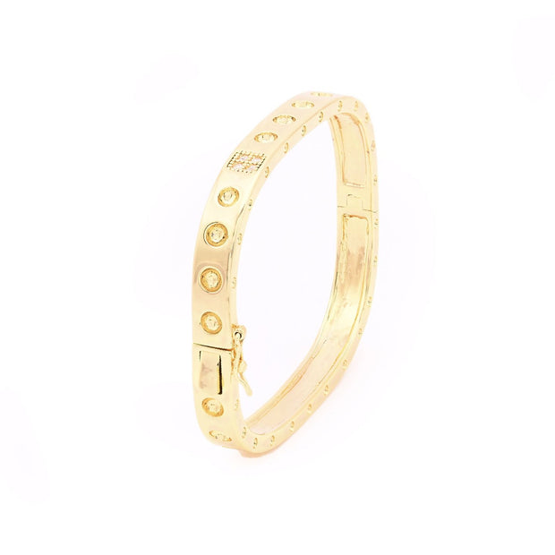 Bracelet rigide semi précieuse carré Luna