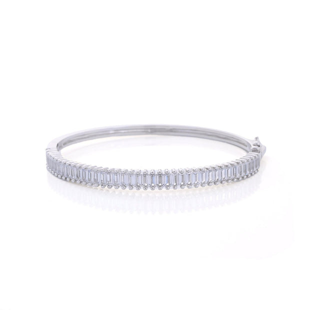 Bracelet rigide semi précieuse avec rectangles verticaux Luna