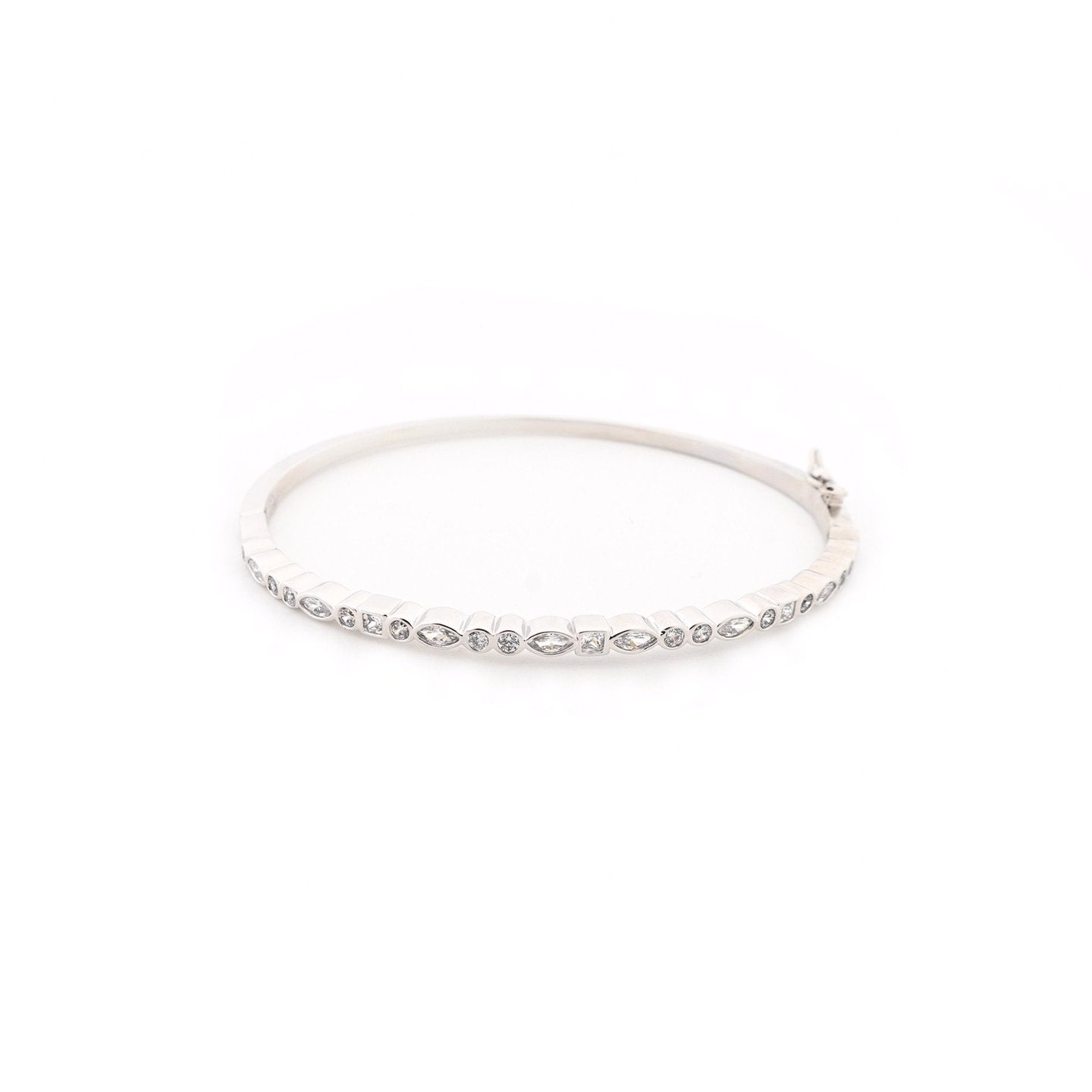 Bracelet rigide Luna avec zircones