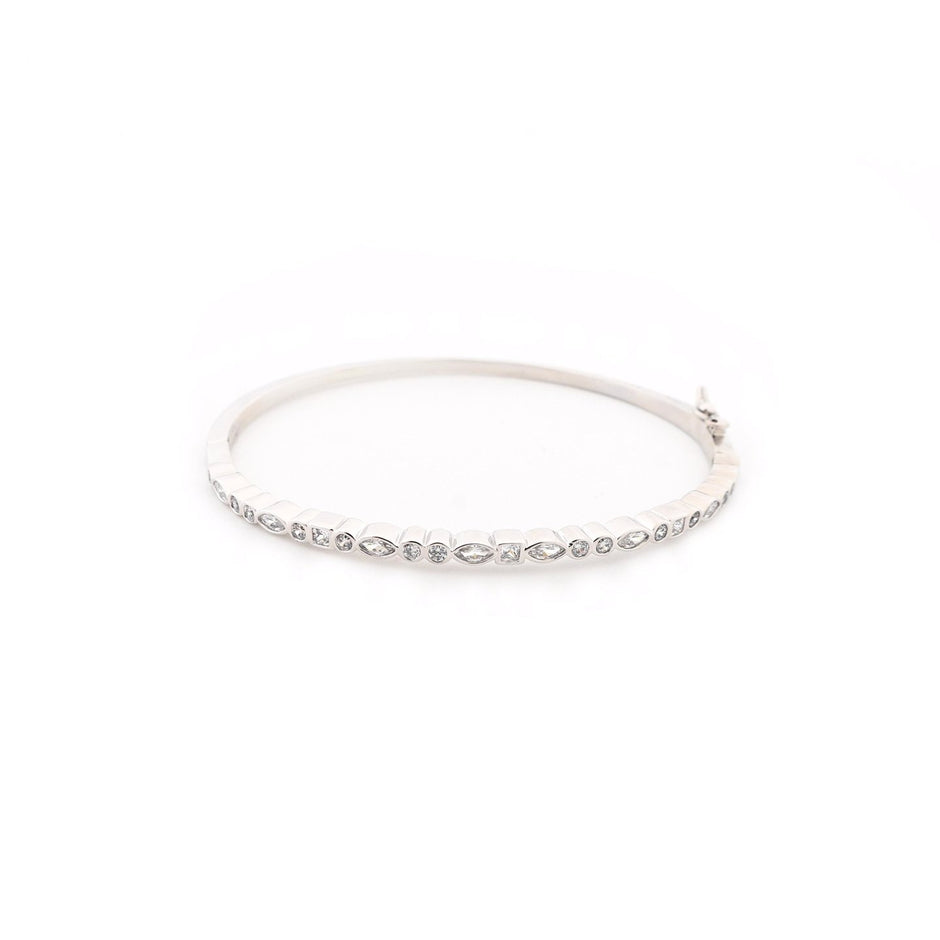 Bracelet rigide Luna avec zircones