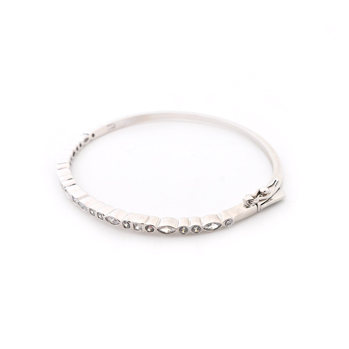 Bracelet rigide Luna avec zircones