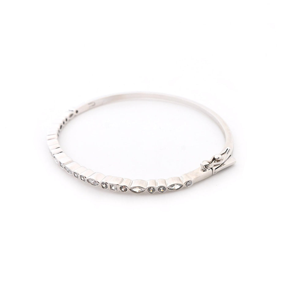 Bracelet rigide Luna avec zircones