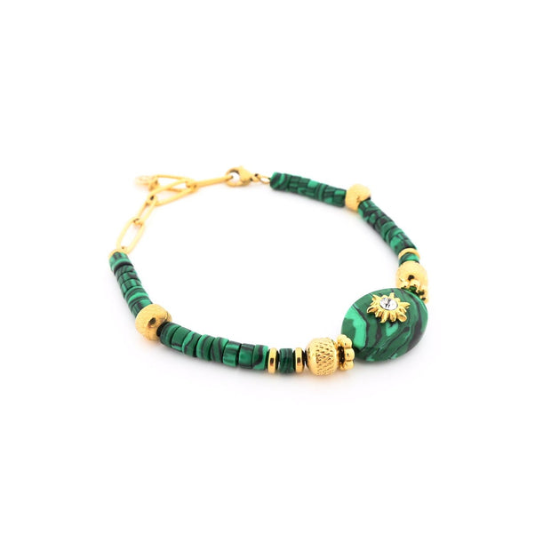 Bracelet Esmée en acier pierres natural avec soleil