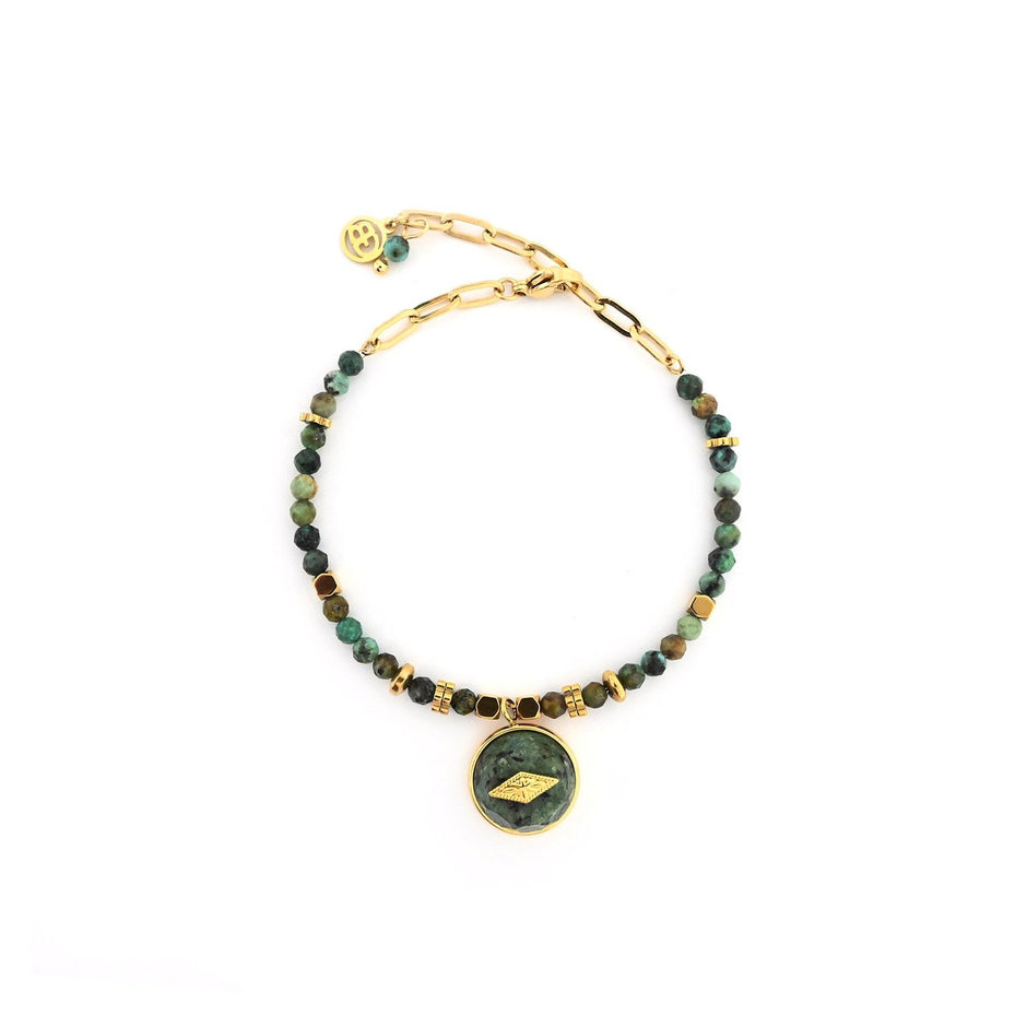 Bracelet Esmée en acier pierres natural étoile