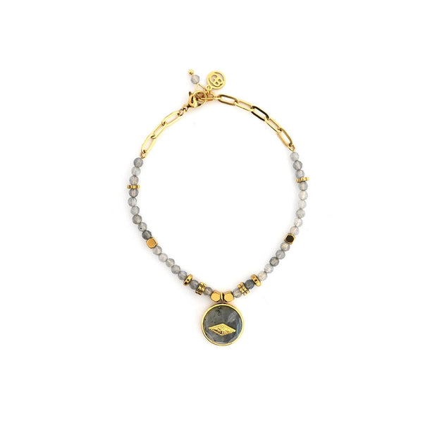 Bracelet Esmée en acier pierres natural étoile