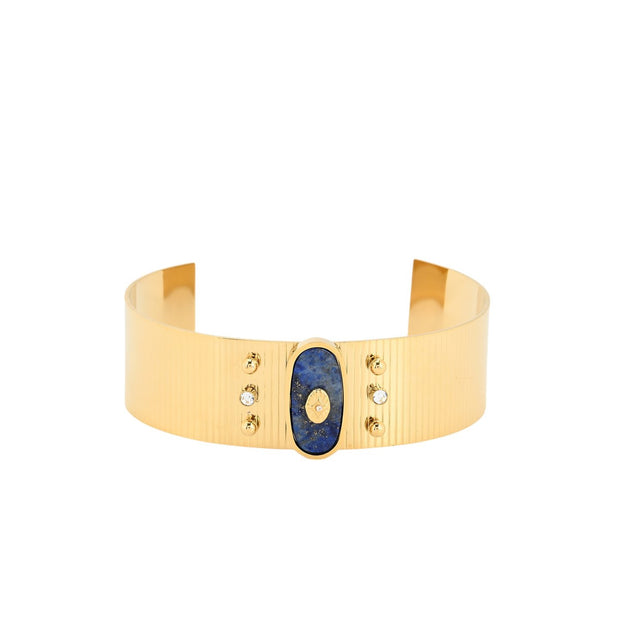 Bracelet Esmée rigide acier avec texture oeil