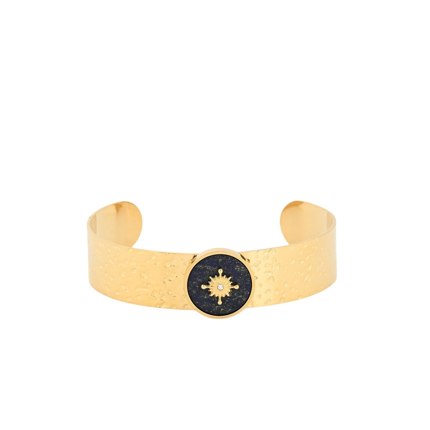 Bracelet Esmée rigide acier avec texture soleil