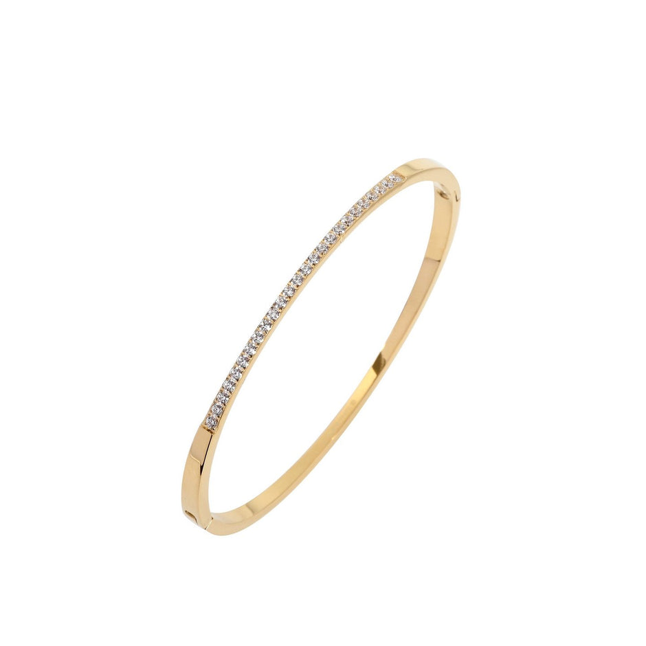 Bracelet Alba rigide base acier et zircones