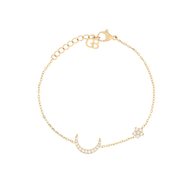 Bracelet Alba acier avec zircones lune