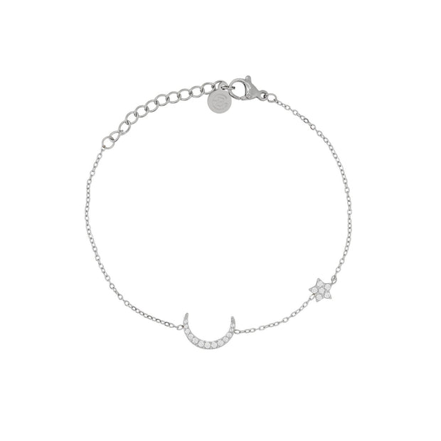 Bracelet Alba acier avec zircones lune