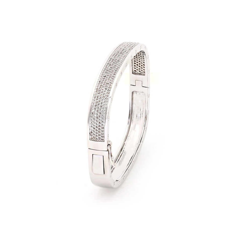 Bracelet rigide carré semi précieuse Luna
