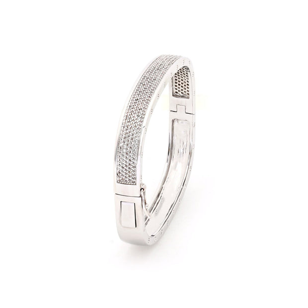 Bracelet rigide carré semi précieuse Luna