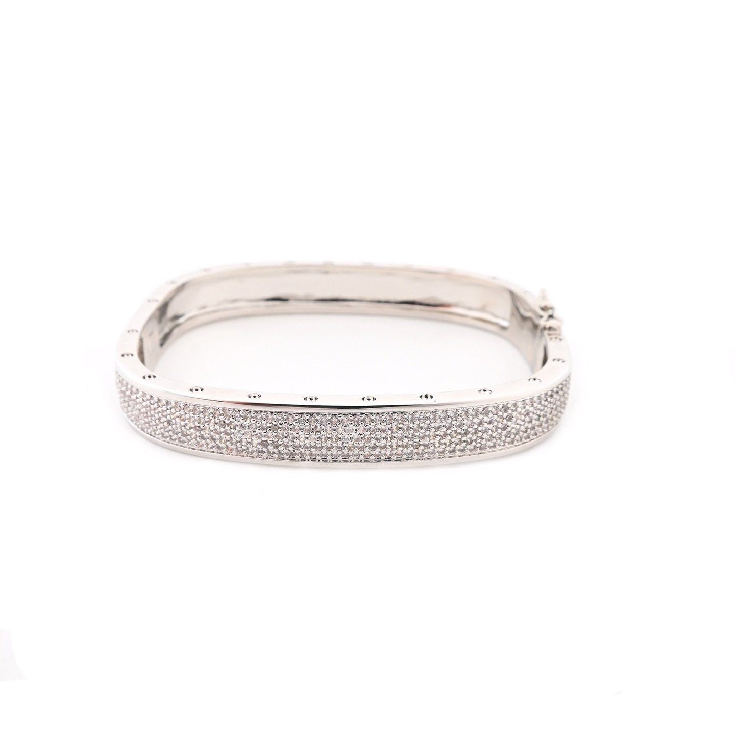 Bracelet rigide carré semi précieuse Luna