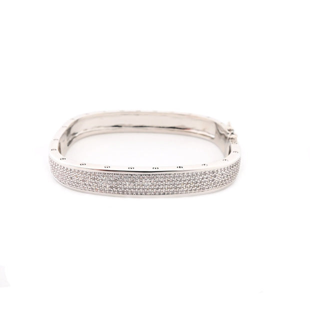 Bracelet rigide carré semi précieuse Luna