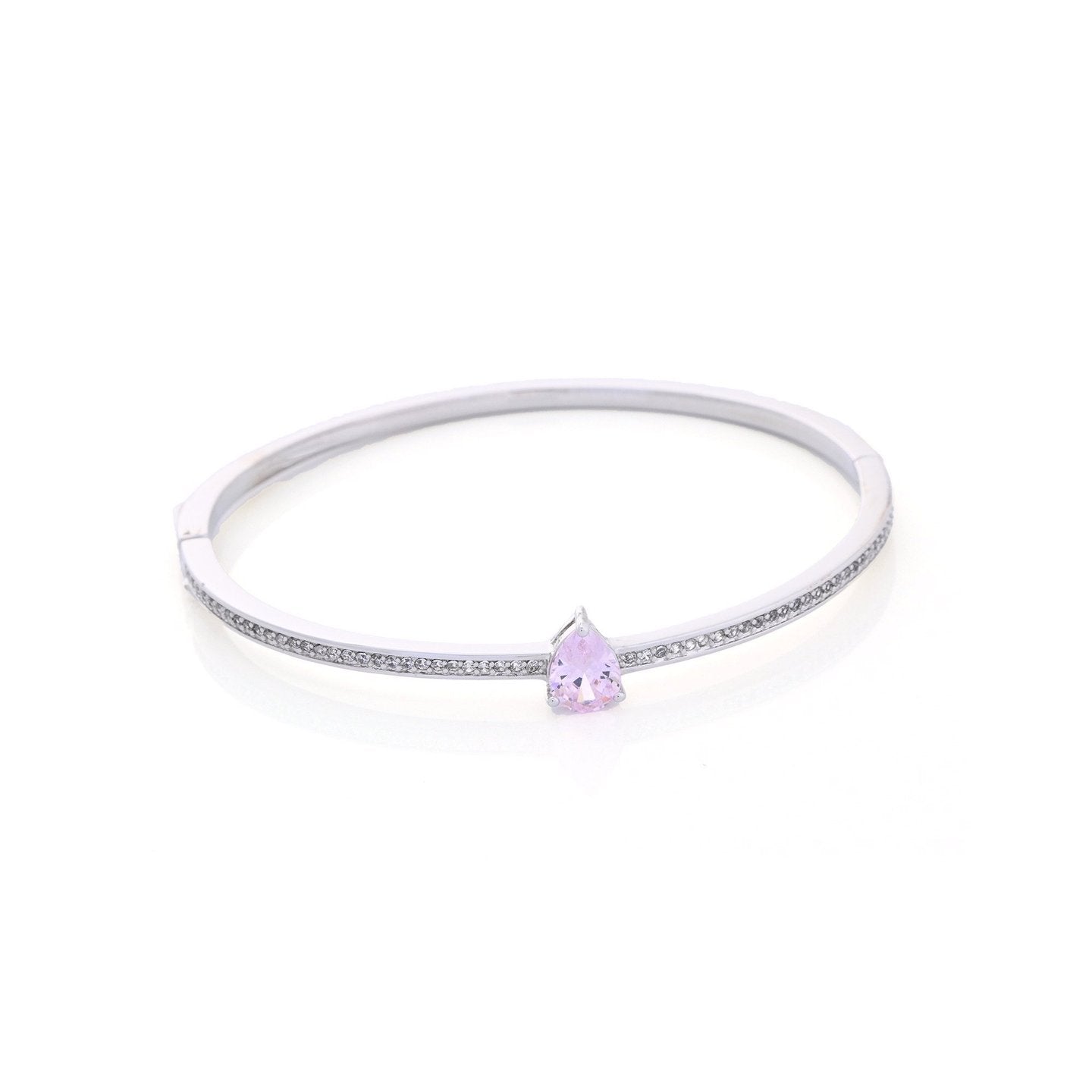 Bracelet rigide semi précieuse avec pierre ovale Luna