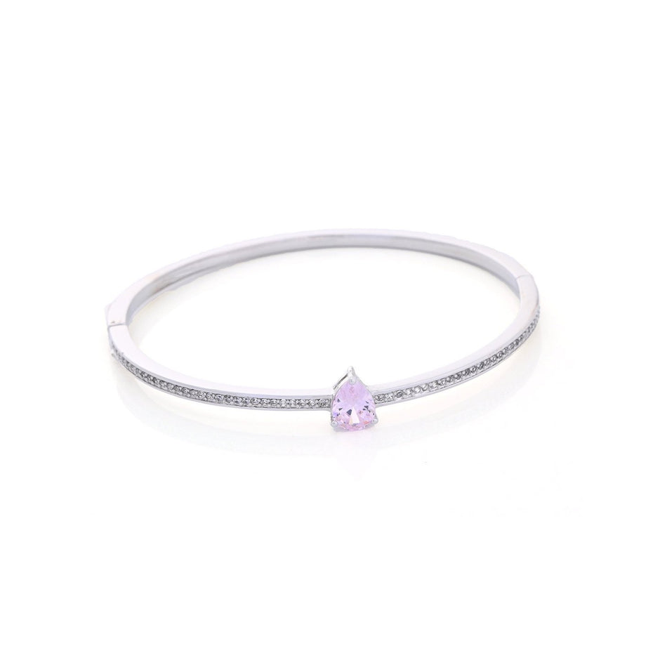 Bracelet rigide semi précieuse avec pierre ovale Luna