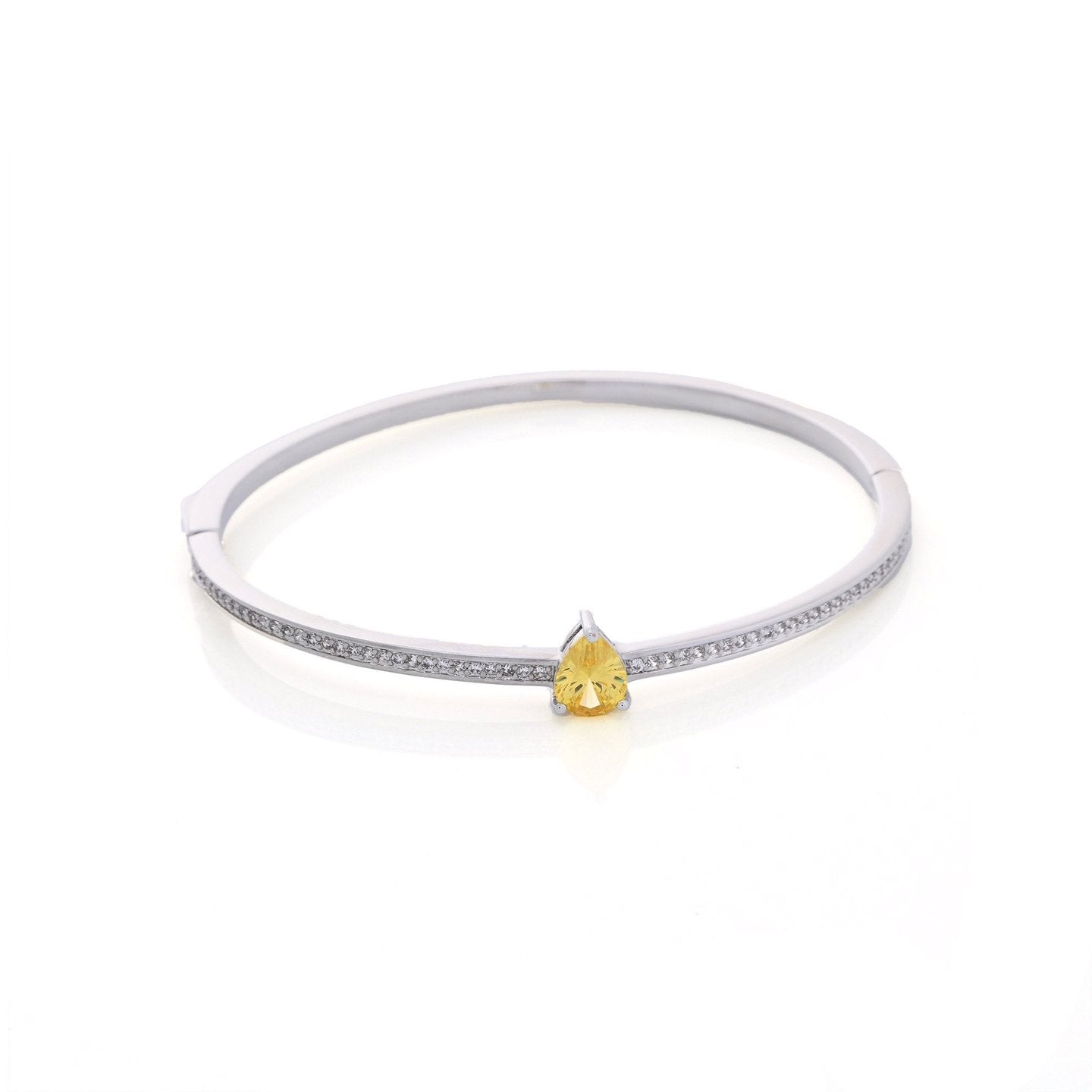Bracelet rigide semi précieuse avec pierre ovale Luna