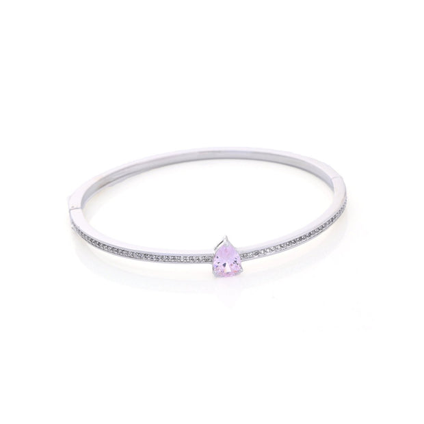 Bracelet rigide semi précieuse avec pierre ovale Luna