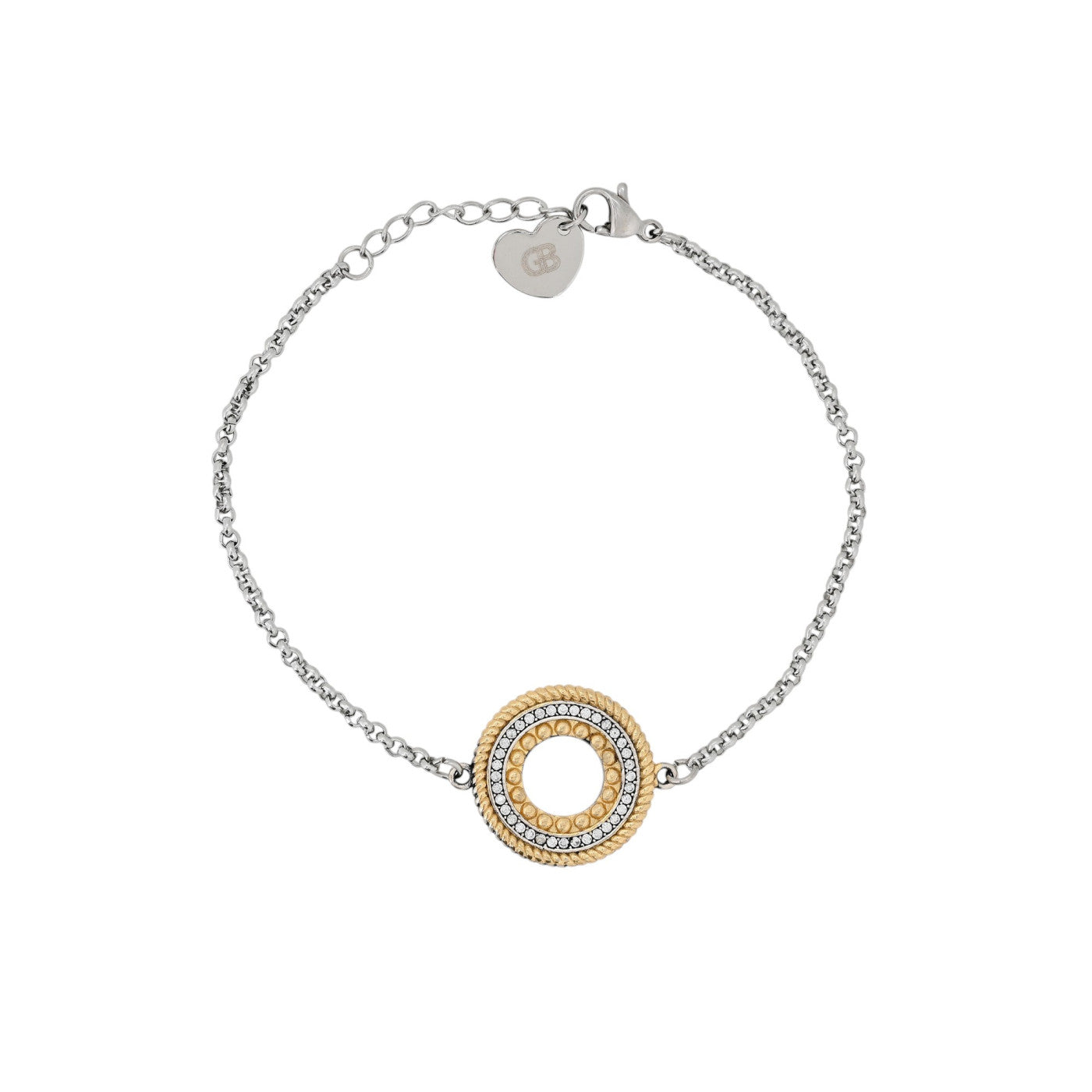 Bracelet Esmée en acier bicolore avec zirconias