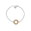 Bracelet en acier bicolore avec zirconias